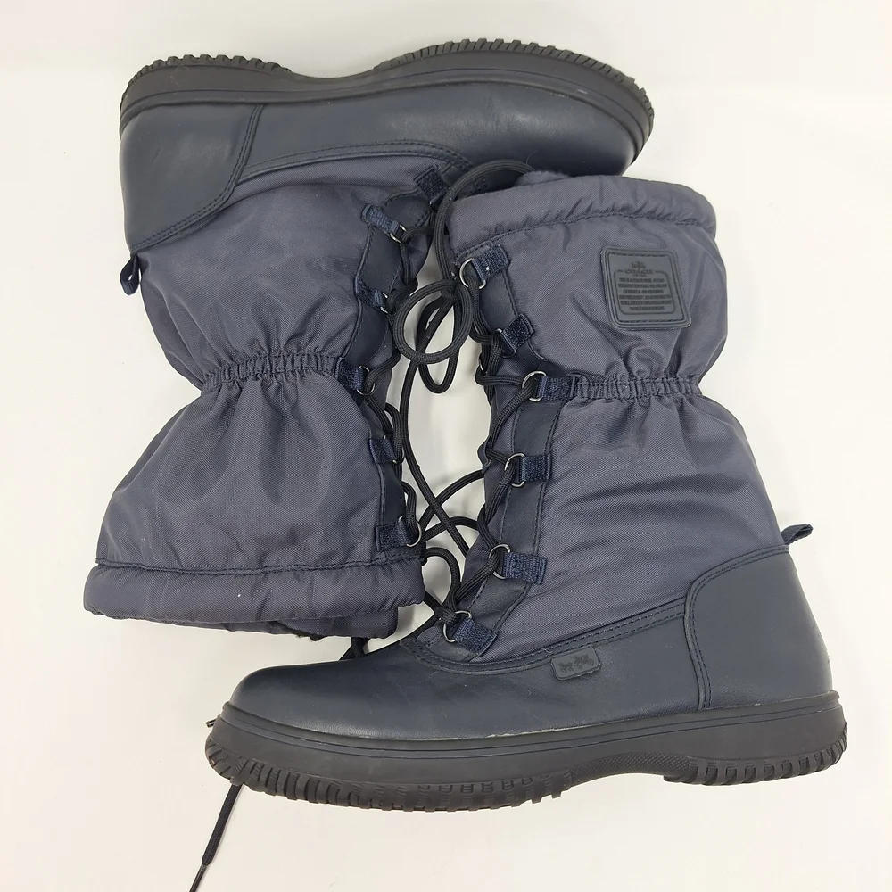 Coach Navy Winter Boots Teddy Bear Lining A9177 Sage